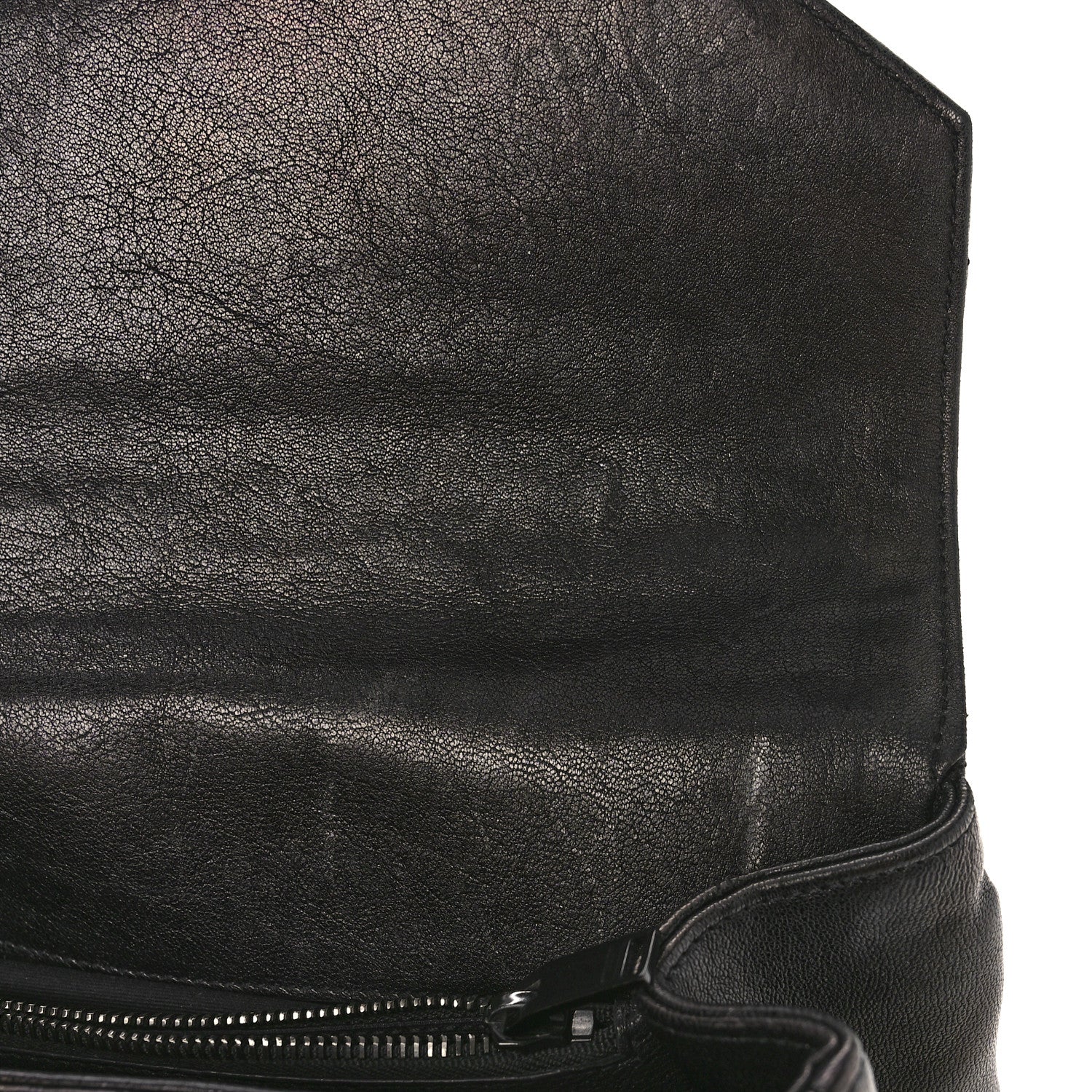 Saint Laurent Sheepskin Matelasse Chevron Monogram Monochrome Large College Satchel Black 10 of 12