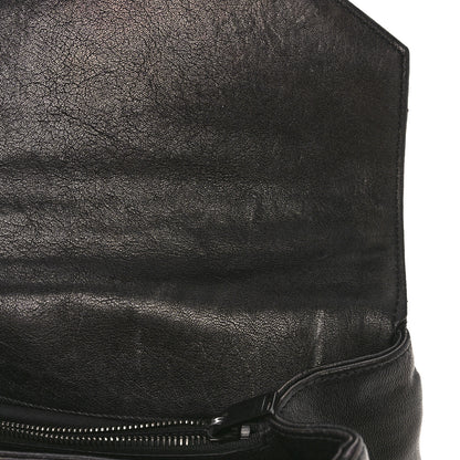 Saint Laurent Sheepskin Matelasse Chevron Monogram Monochrome Large College Satchel Black 10 of 12