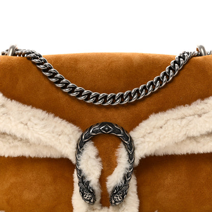 Gucci Suede Shearling Small Dionysus Bag Honey Beige Milk 8 of 10