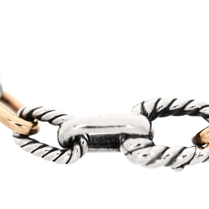 David Yurman Sterling Silver 18K Yellow Gold 5.5mm DY Madison Link Chain Bracelet 3 of 4