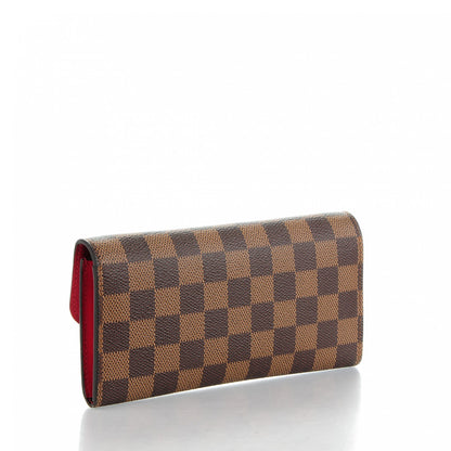 Louis Vuitton Damier Ebene Emilie Wallet Red 3 of 7