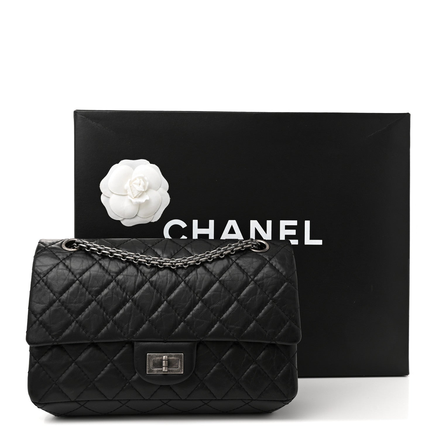 Chanel Aged Calfskin Quilted 2.55 Reissue 225 Flap Black 12 of 12