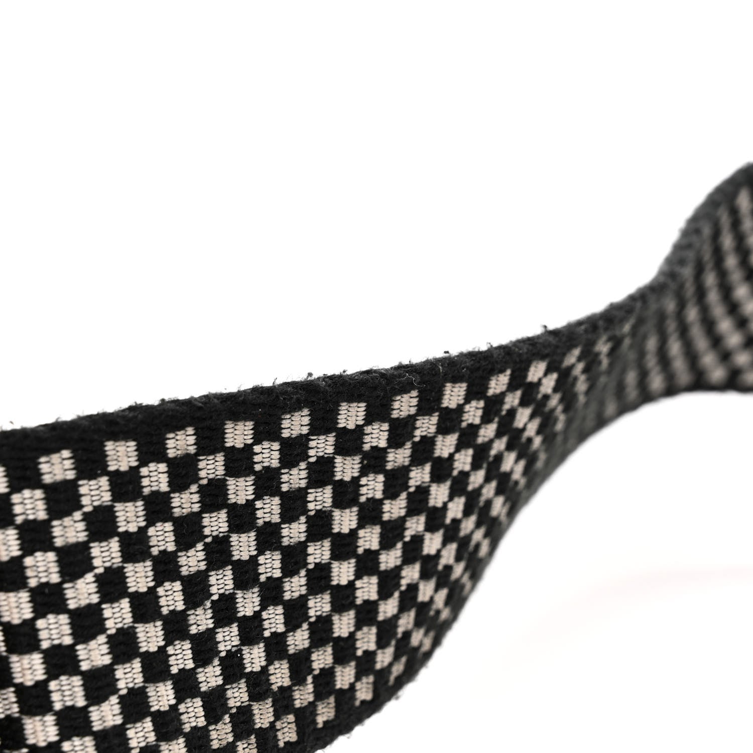 Fendi Ribbon Vitello King Logo Embossed Gingham Woven Adjustable Strap You Panna Black Cuoio 5 of 9