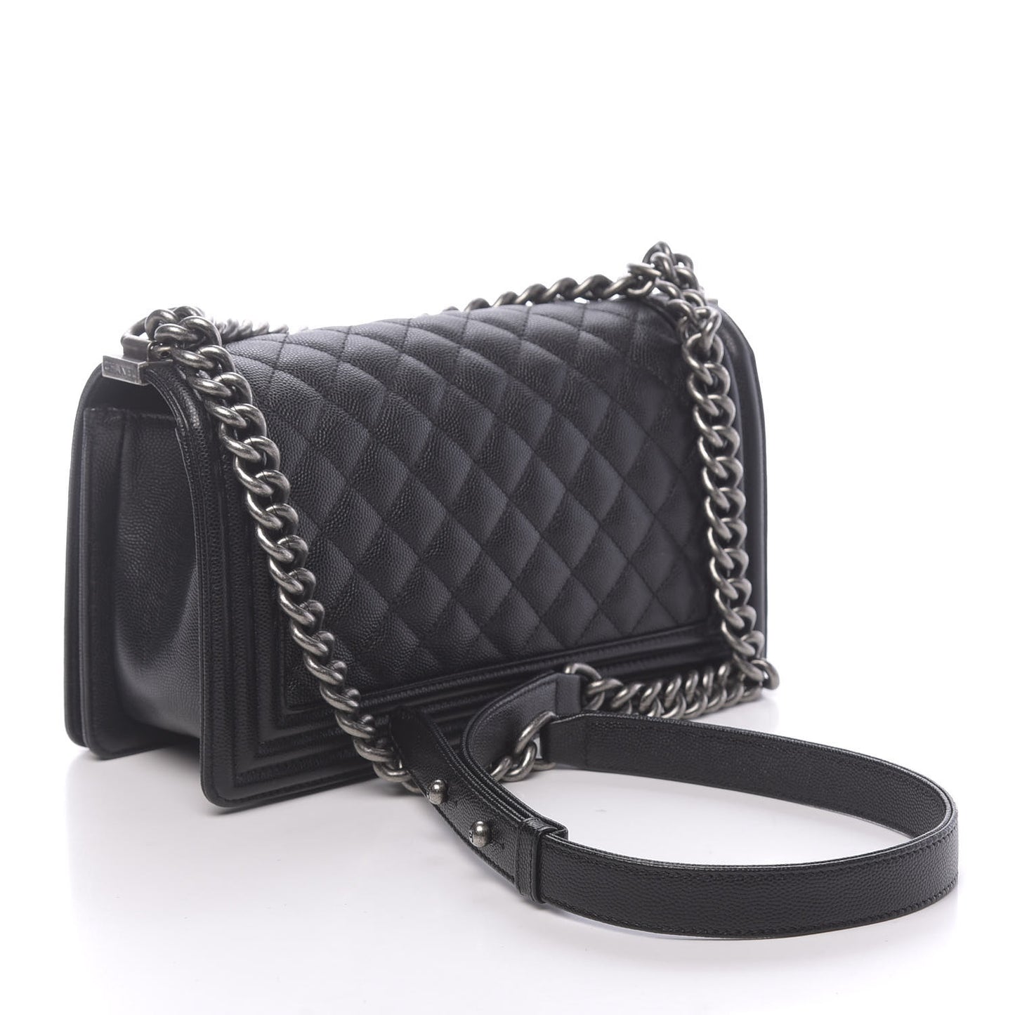 Caviar Quilted Medium Boy Flap Black