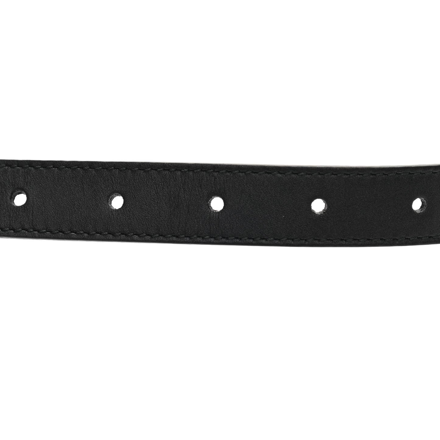 Calfskin Pearl Double G 20mm Belt 90 36 Black Cream
