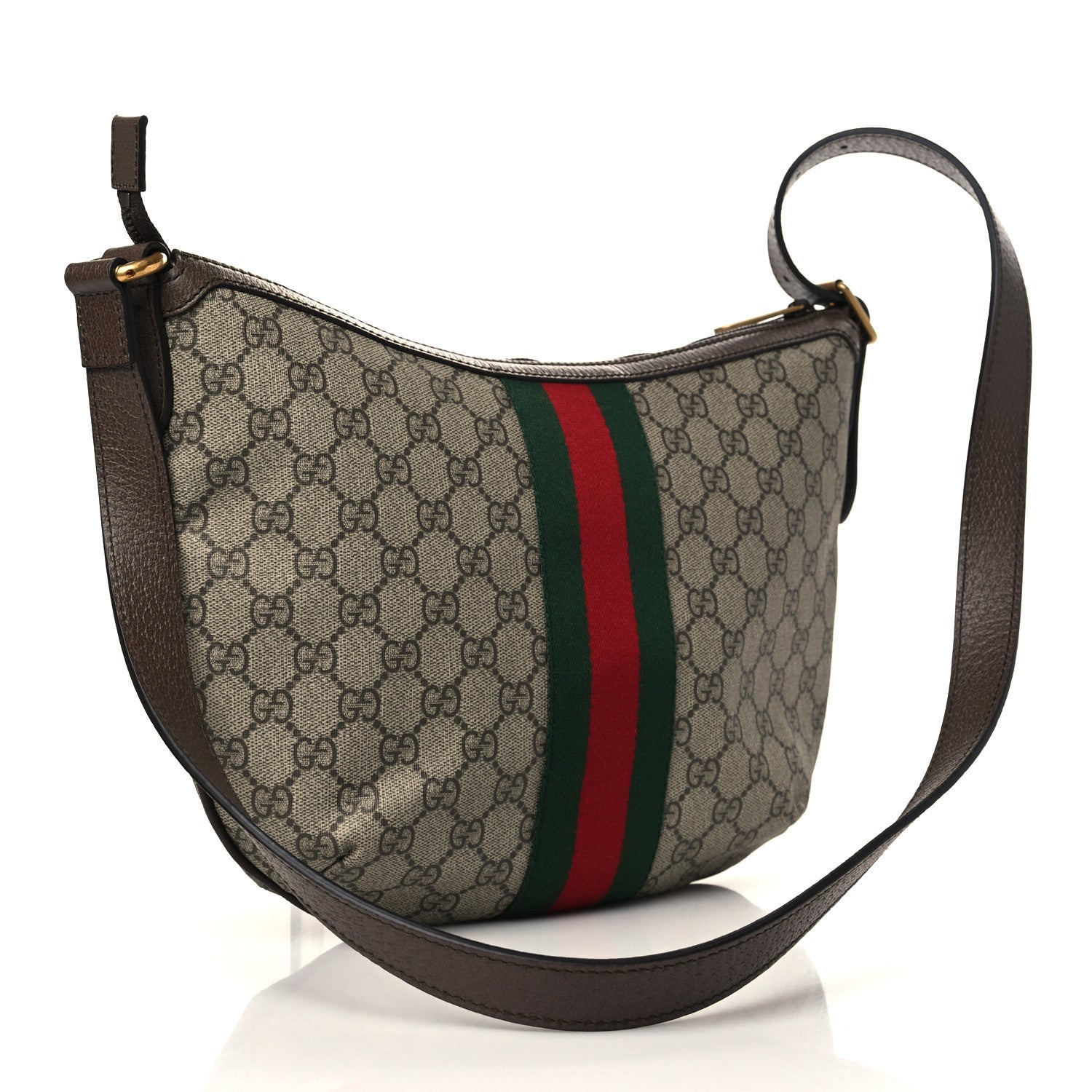 Gucci GG Supreme Monogram Web Small Ophidia Half Moon Hobo Brown 3 of 6