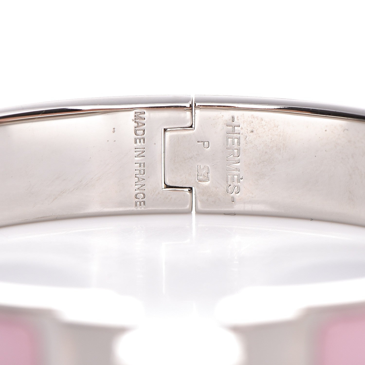 Hermes Enamel Narrow Clic Clac H Bracelet GM Rose Dragee 4 of 5
