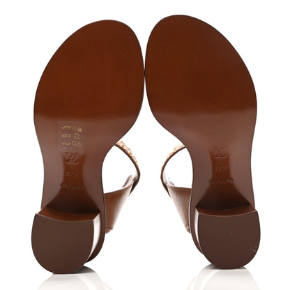 Louis Vuitton Calfskin Monogram Passenger Sandals 37.5 Cognac 5 of 8