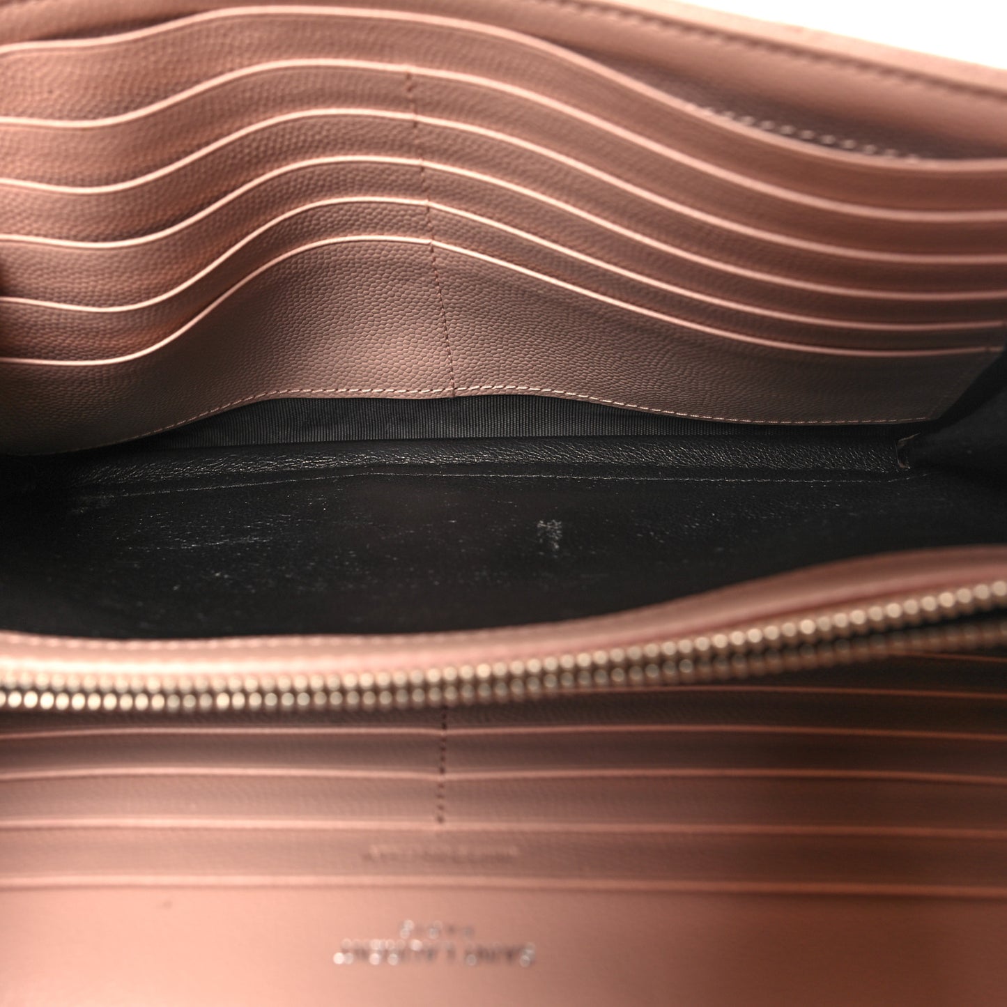 Grain De Poudre Matelasse Chevron Monogram Chain Wallet Pale Pink