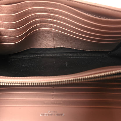 Saint Laurent Grain De Poudre Matelasse Chevron Monogram Chain Wallet Pale Pink 5 of 10