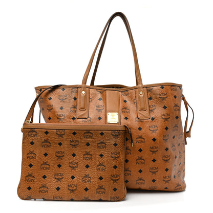 MCM Visetos Large Liz Reversible Shopper Tote Cognac 3 of 20
