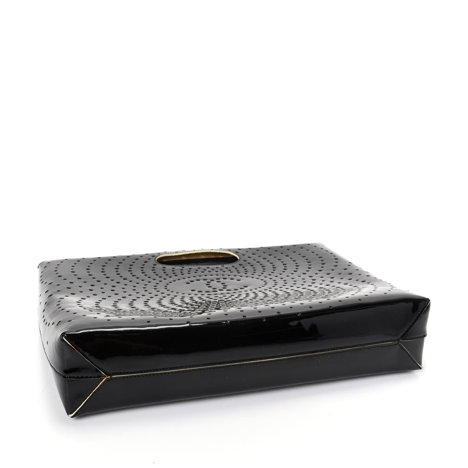 Chanel Patent Perforated CC Handle Bag Black 3 of 8