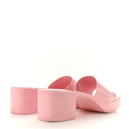 Gucci Rubber Gucci Logo Womens Platform 20/60mm Slide Sandals 41 Wild Rose 5 of 13