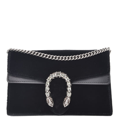 Gucci Velvet Super Mini Dionysus Shoulder Bag Black 1 of 11