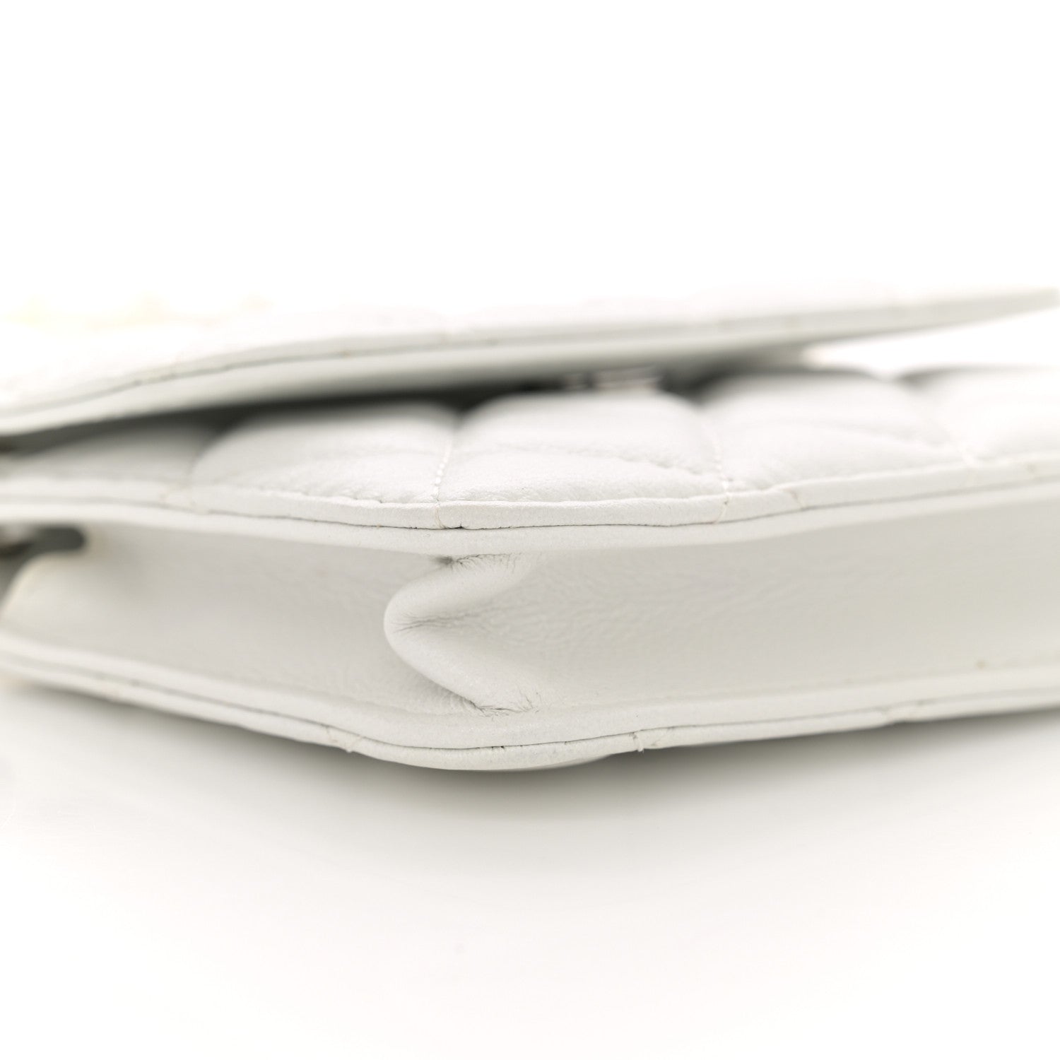 Chanel Iridescent Calfskin Quilted Mini Maxi Pearls Wallet On Chain WOC White 9 of 12
