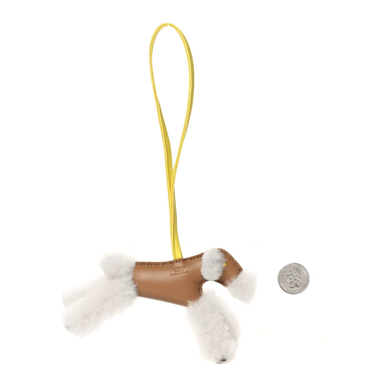 Hermes Milo Lambskin Shearling Budy Charm Chai Lime 2 of 5