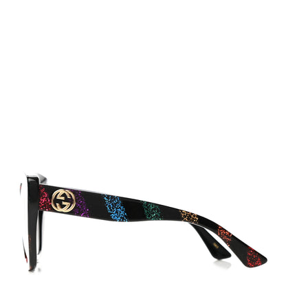 Gucci Acetate Glitter Sunglasses GG0327S Black 4 of 7