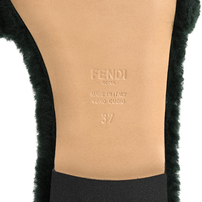 Fendi Shearling FF Baguette Slide Sandals 37 Salvia 8 of 8