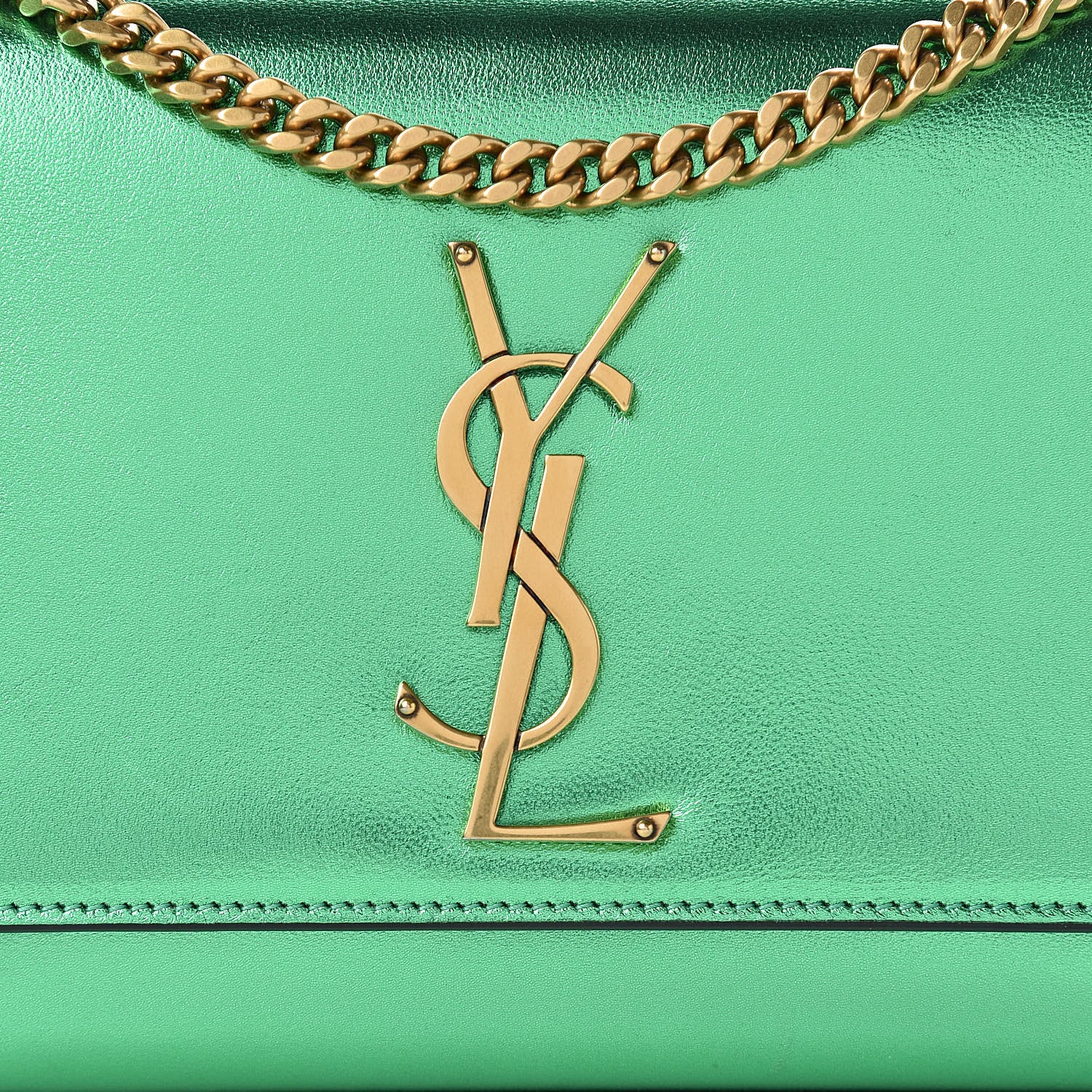 Saint Laurent Nappa Silk Small Classic Monogram Kate Satchel Jasmine Green 16 of 18
