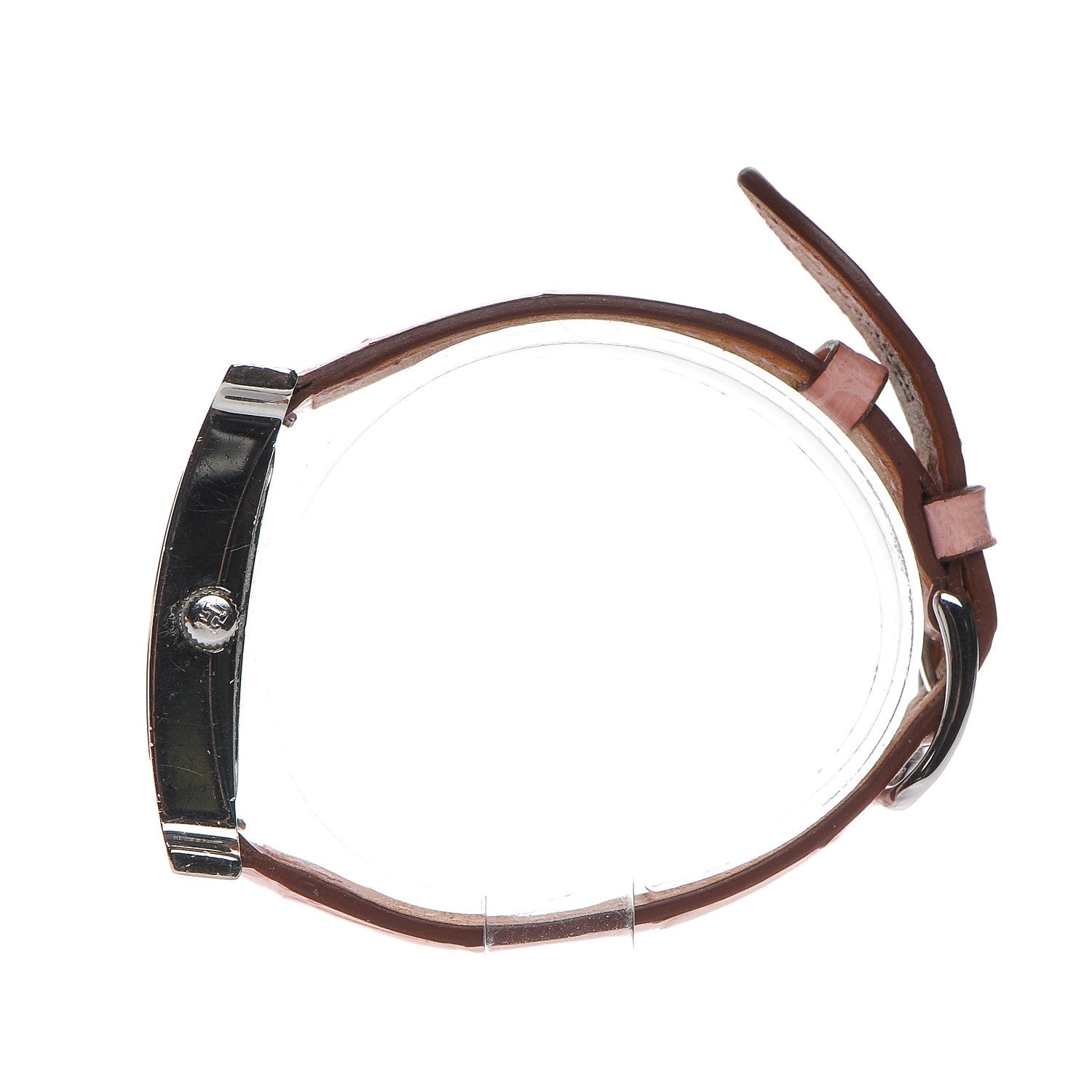 Hermes Stainless Steel Alligator 30.5mm Heure H Hour Quartz Watch Pink 6 of 11