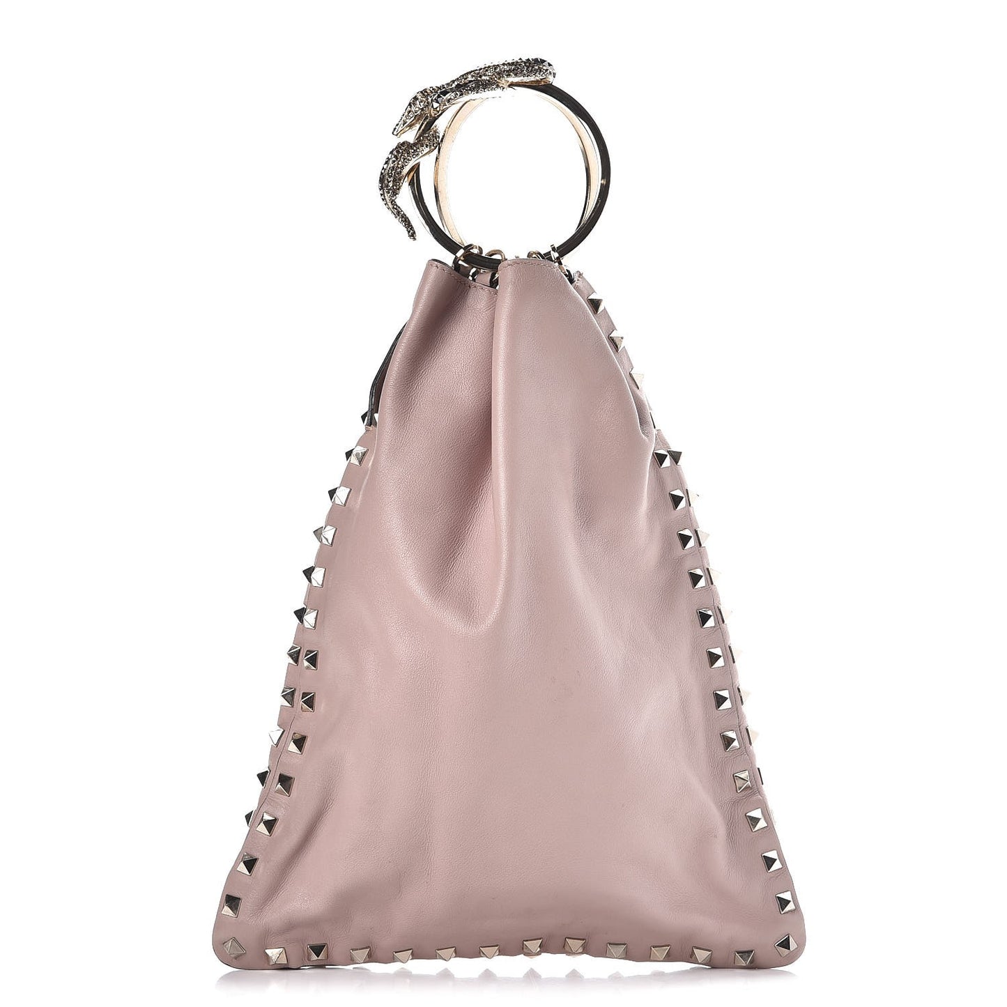Vitello Crystal 50th Anniversary Snake Ring Evening Bag Poudre
