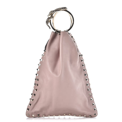 Valentino Garavani Vitello Crystal 50th Anniversary Snake Ring Evening Bag Poudre 1 of 9
