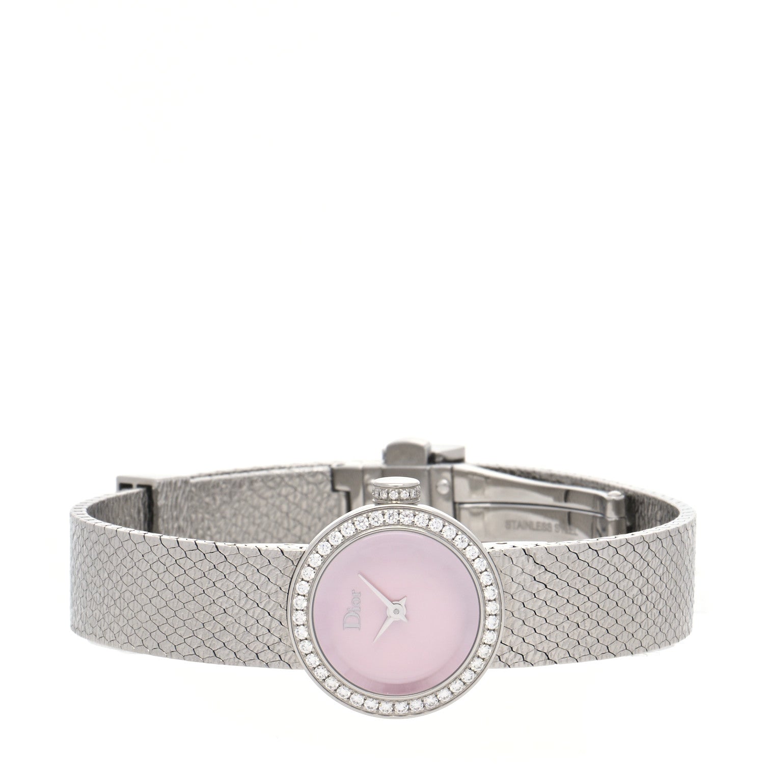 Christian Dior Stainless Steel Diamond Bezel Pink Mother of Pearl 19mm La D De Dior Quartz Watch 2 of 5