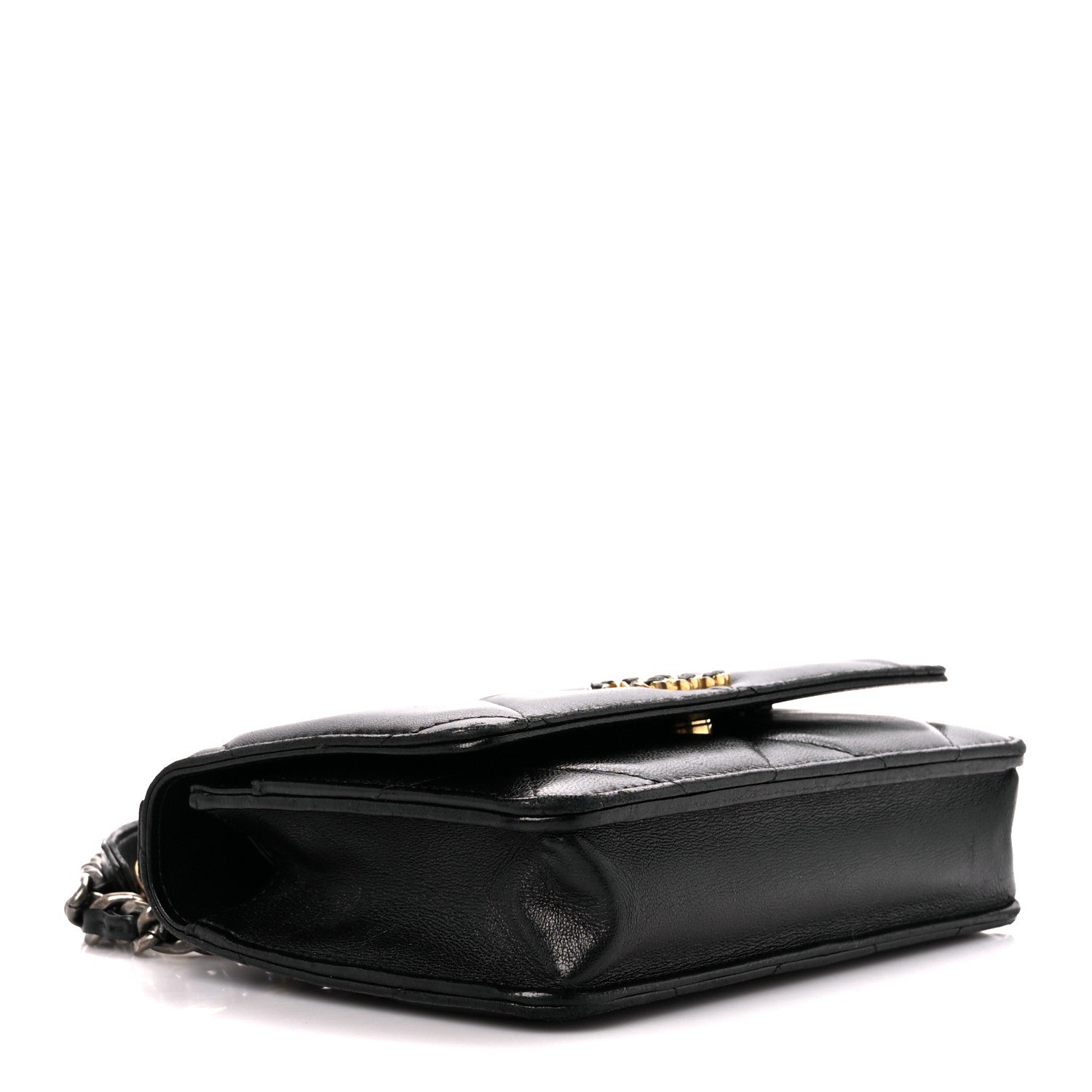 Chanel Lambskin Quilted Chanel 19 Wallet On Chain WOC Black 4 of 11