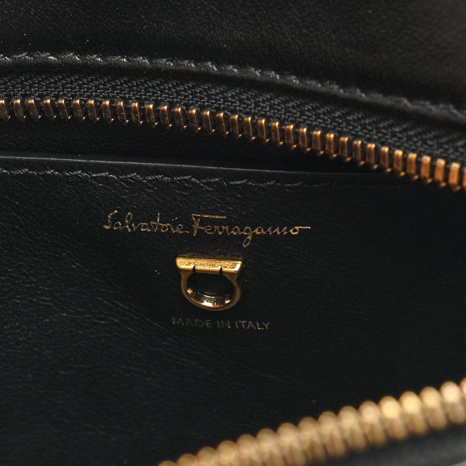 Salvatore Ferragamo Canvas Calfskin Gancini Camera Bag Black Beige 5 of 7