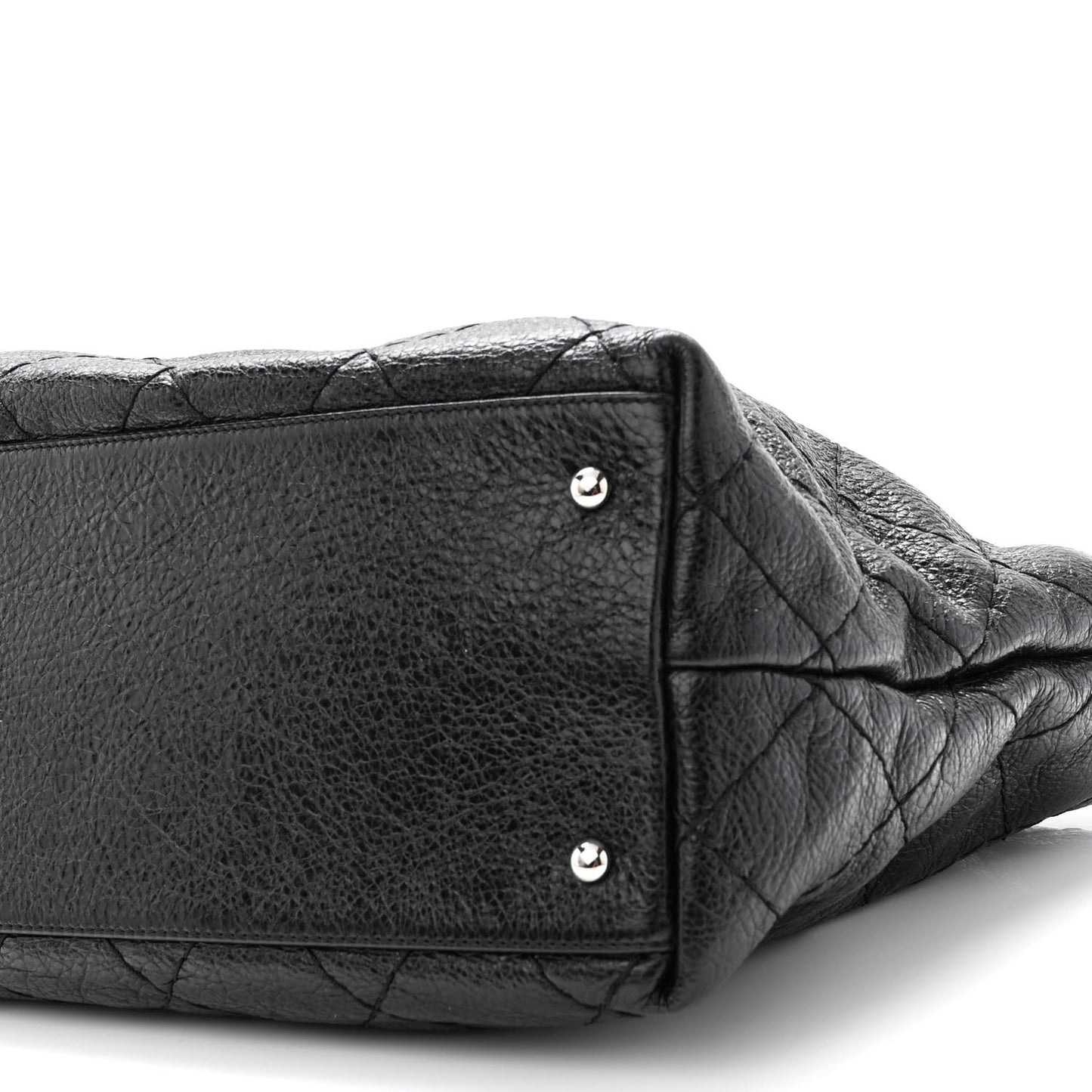 Glazed Calfskin Large On The Road Tote Black