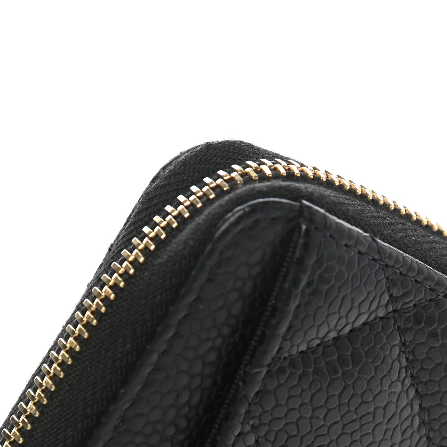Caviar Quilted Classic Zipped Coin Purse Black