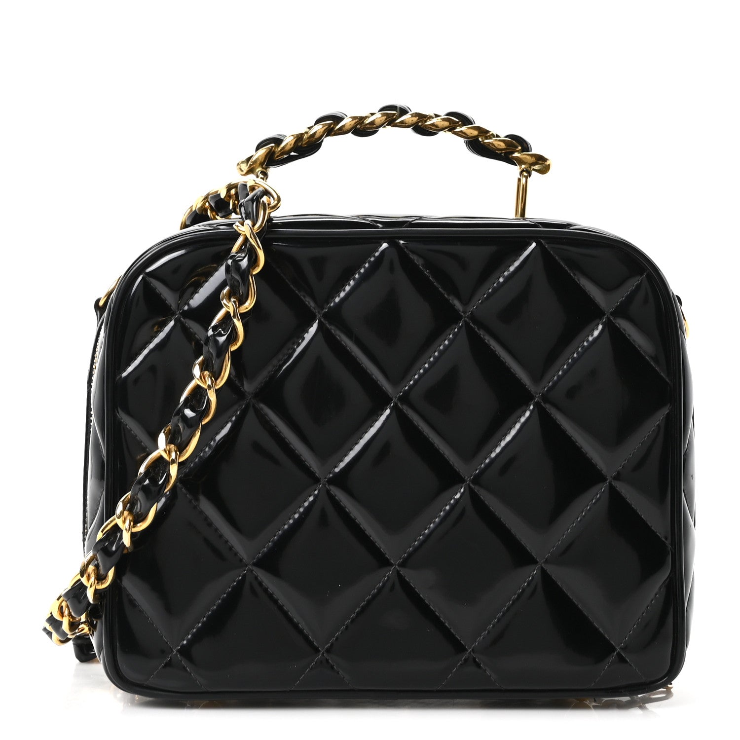 Chanel Patent Quilted Vanity Case Black 1 of 10