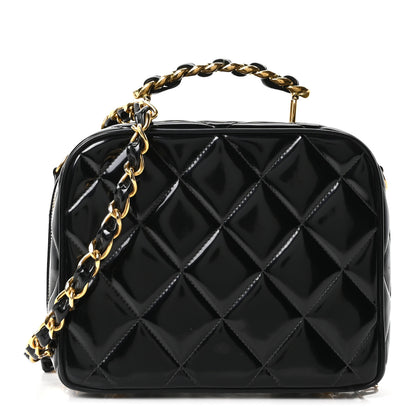 Chanel Patent Quilted Vanity Case Black 1 of 10