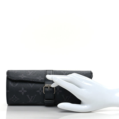 Louis Vuitton Monogram Eclipse 3 Watch Travel Case 2 of 9