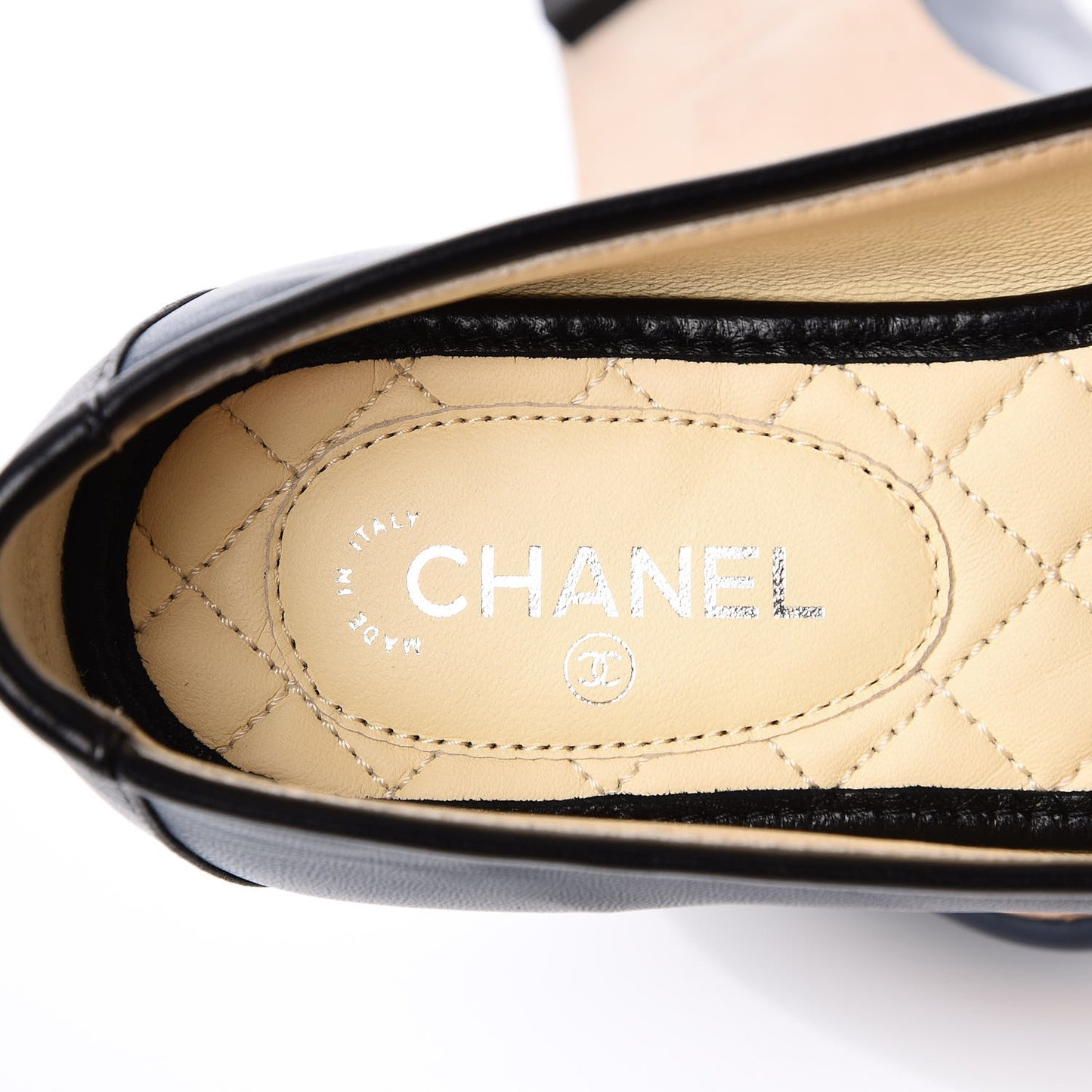 Lambskin CC Mocassin Loafers 35 Dark Blue