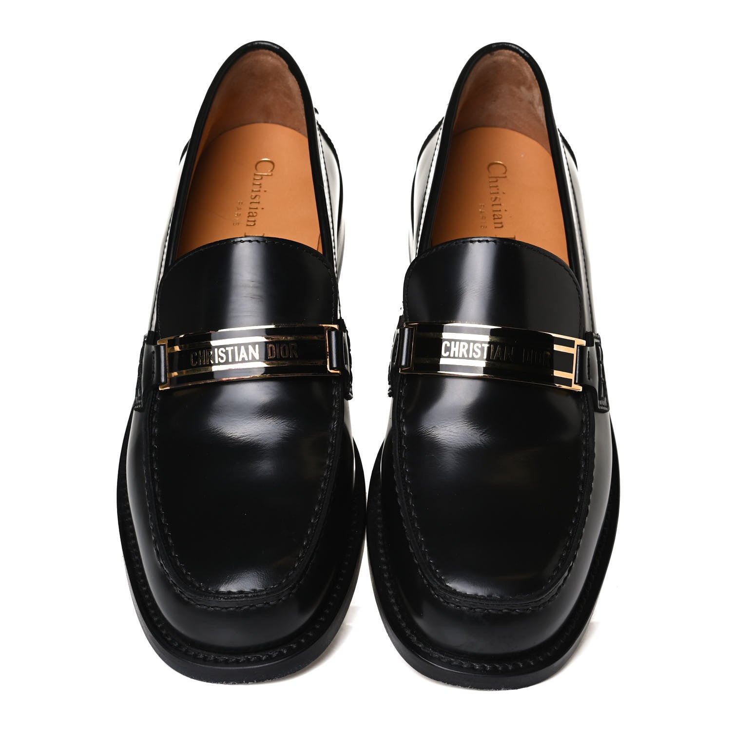 Christian Dior Brushed Calfskin Dior Code 15mm Loafers 39.5 Black 5 of 15