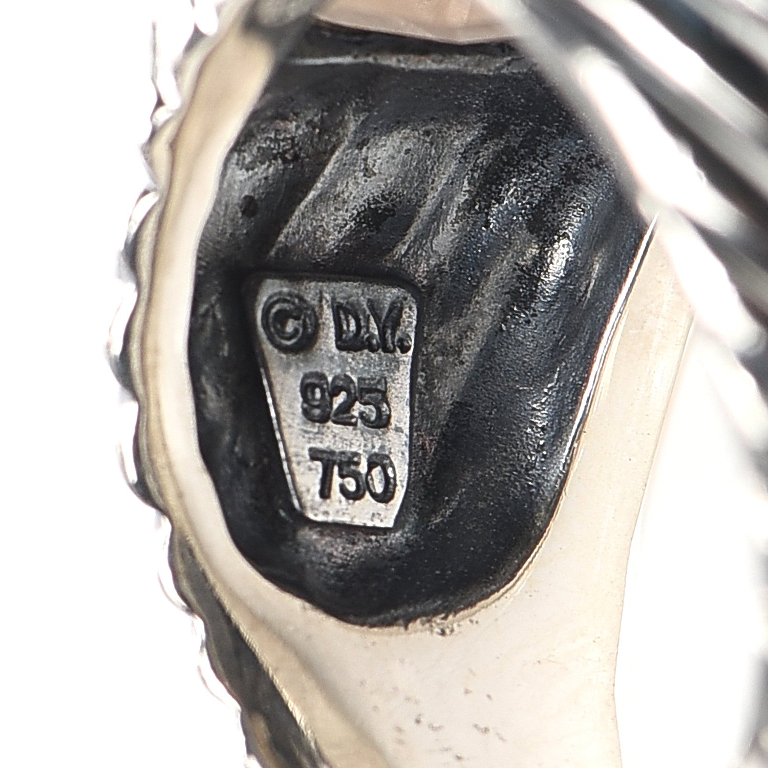 David Yurman Sterling Silver 18K Yellow Gold Smoky Quartz Cable Ring 56 7.5 4 of 4