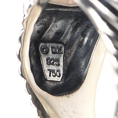 David Yurman Sterling Silver 18K Yellow Gold Smoky Quartz Cable Ring 56 7.5 4 of 4