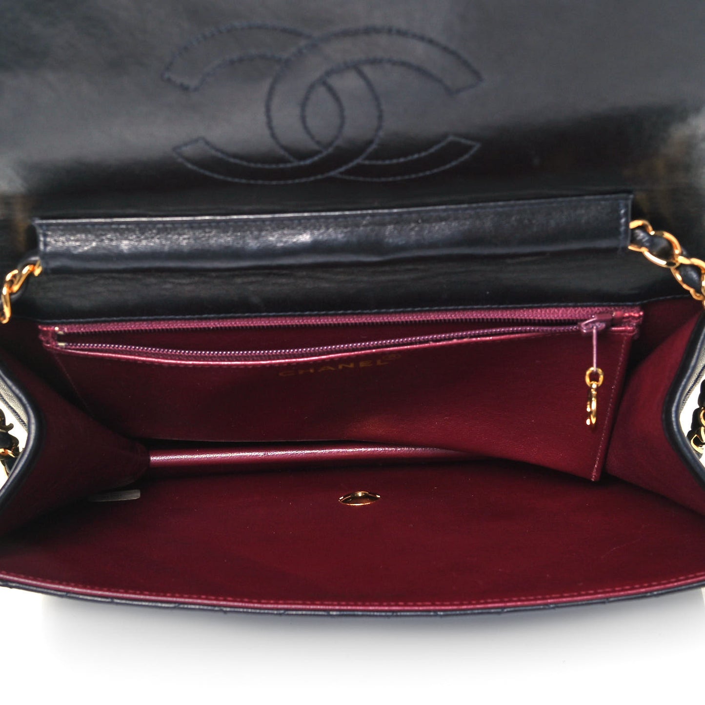 Lambskin Quilted Medium Single Flap Black