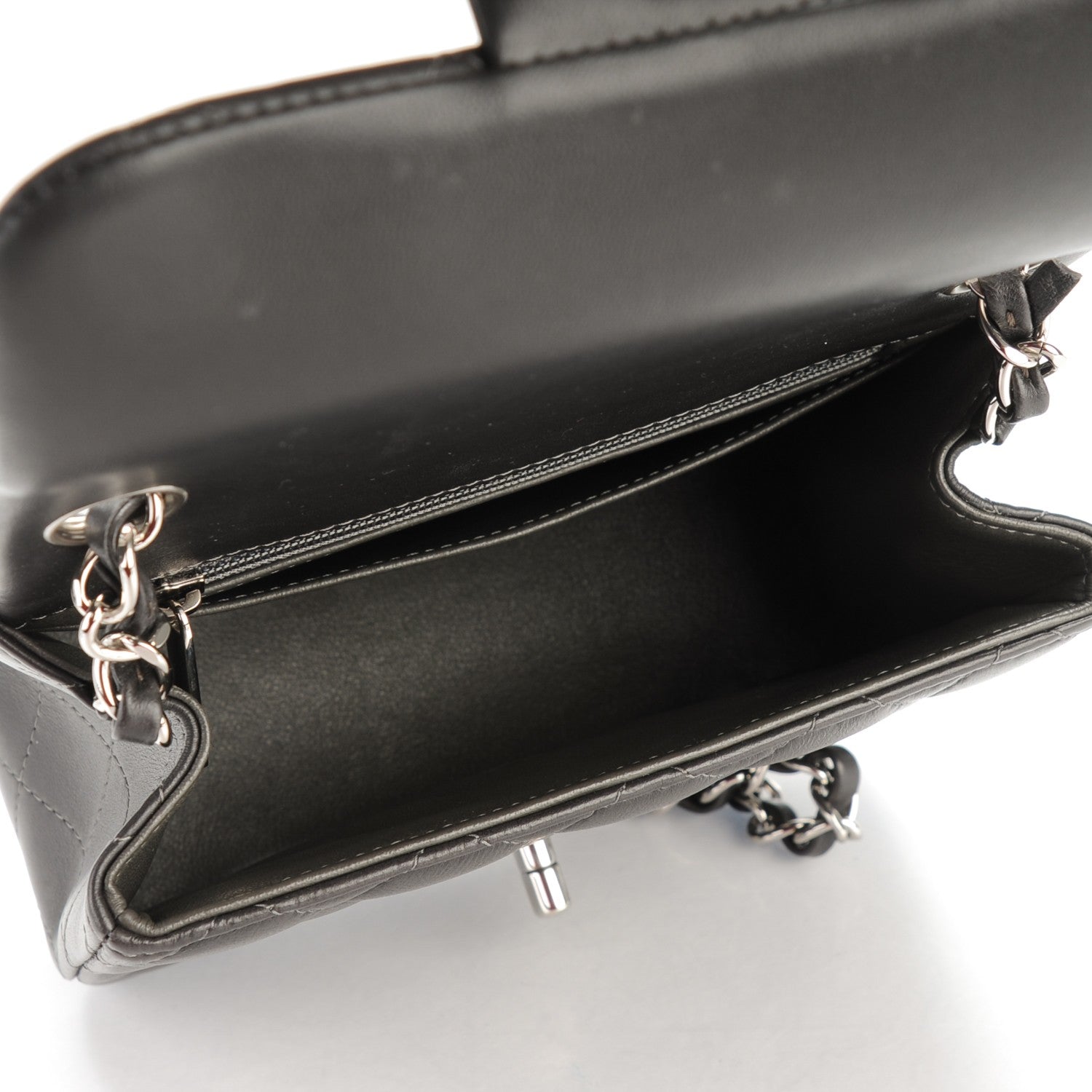 Chanel Lambskin Quilted Mini Square Flap Dark Grey 5 of 8