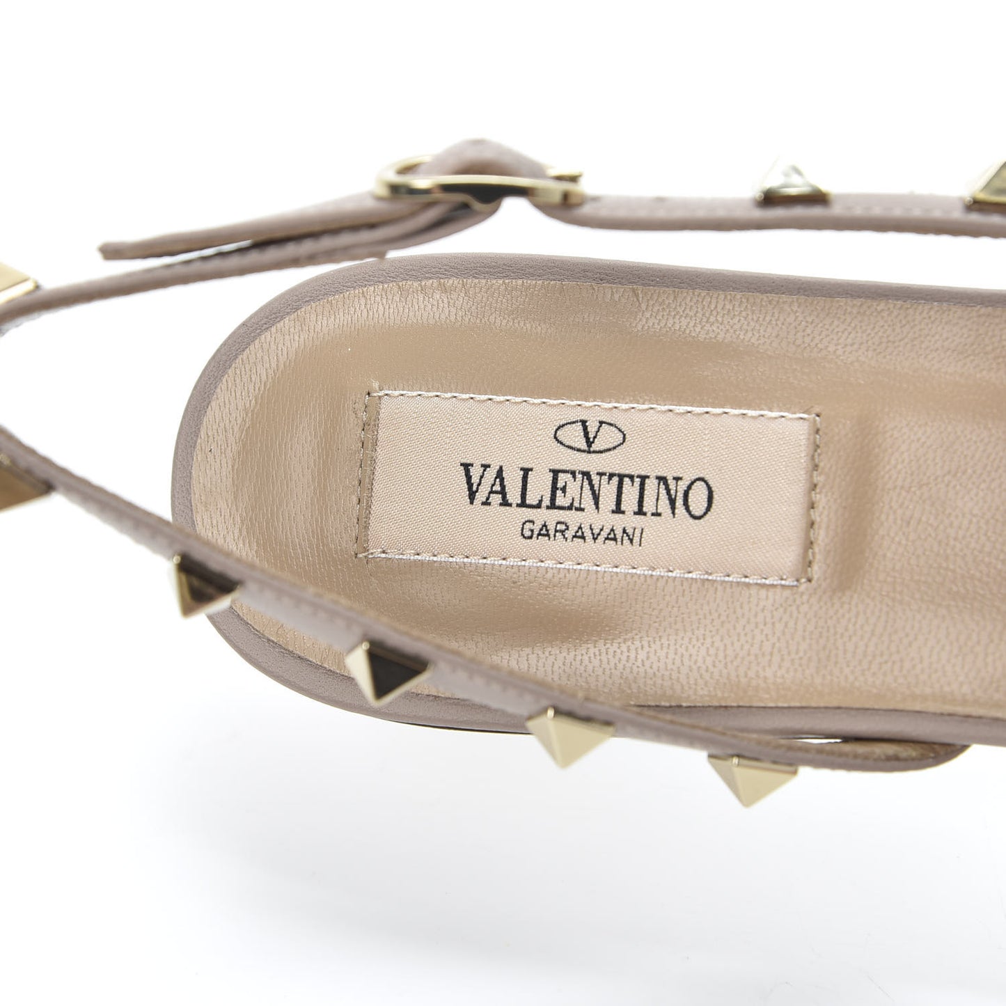 Patent Rockstud Slingback Flats 38.5 Poudre