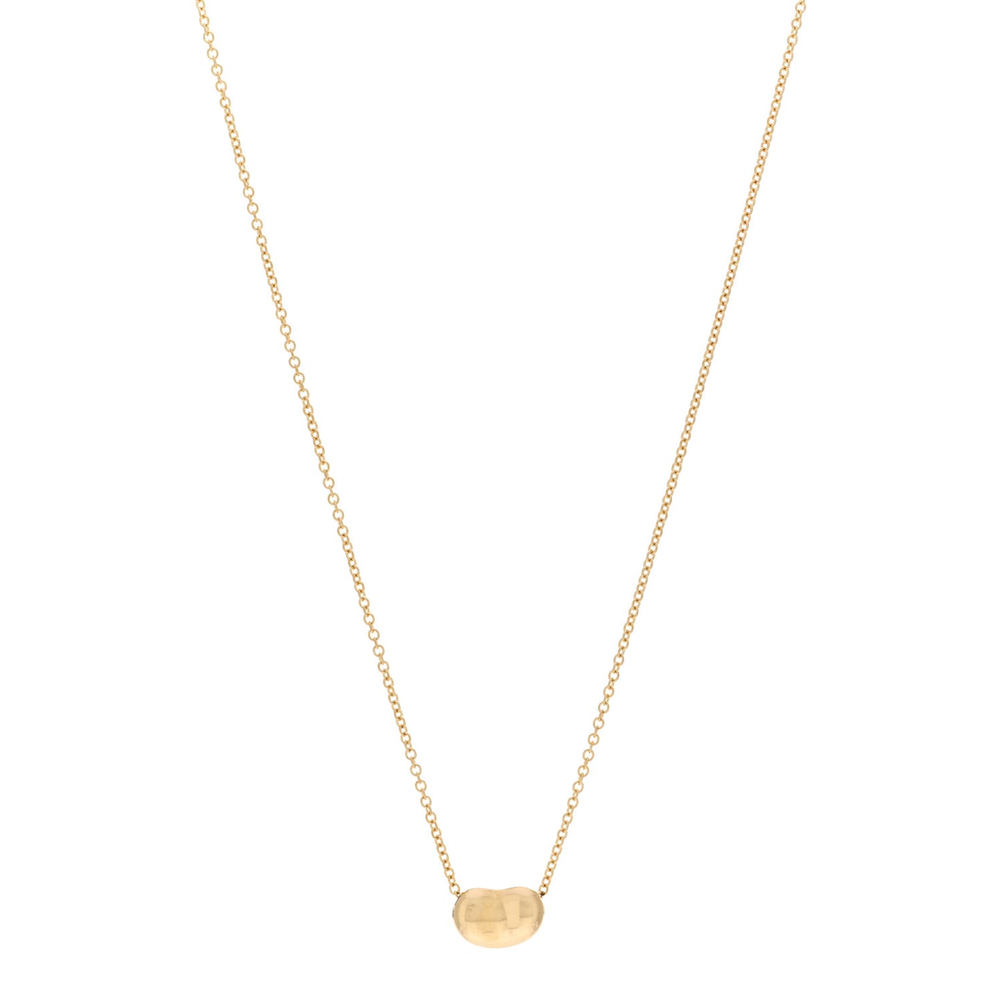 18K Yellow Gold 9mm Elsa Peretti Bean Pendant Necklace