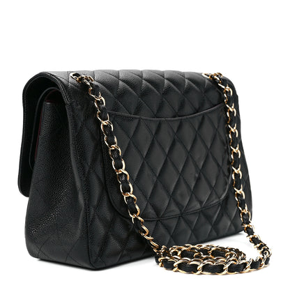 Chanel Caviar Quilted Jumbo Double Flap Black 3 of 12