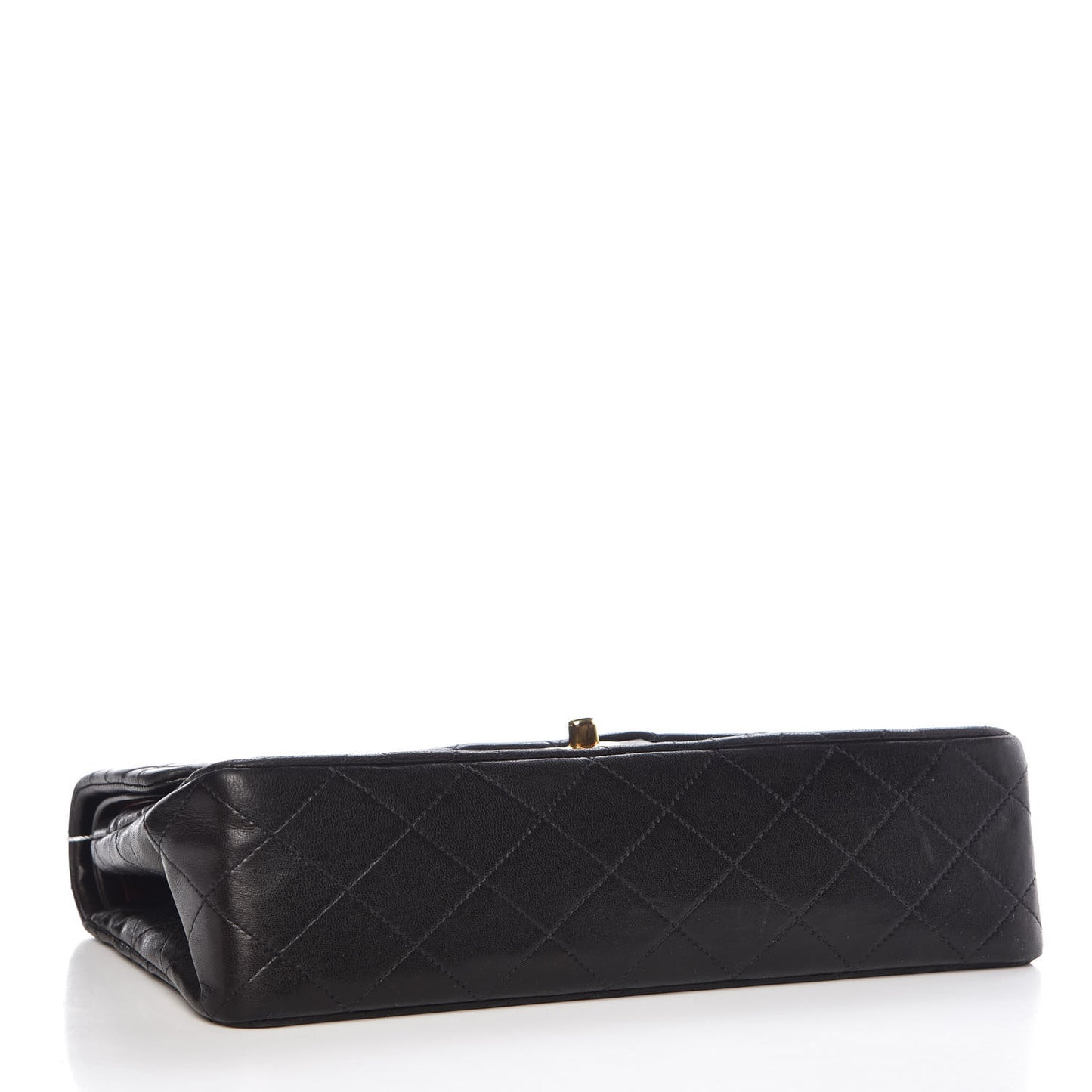 Lambskin Quilted Medium Double Flap Black