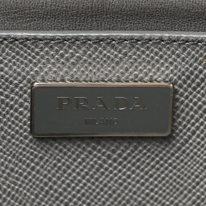 Prada Saffiano Cuir Double Zip Frame Tote Marmo 8 of 17