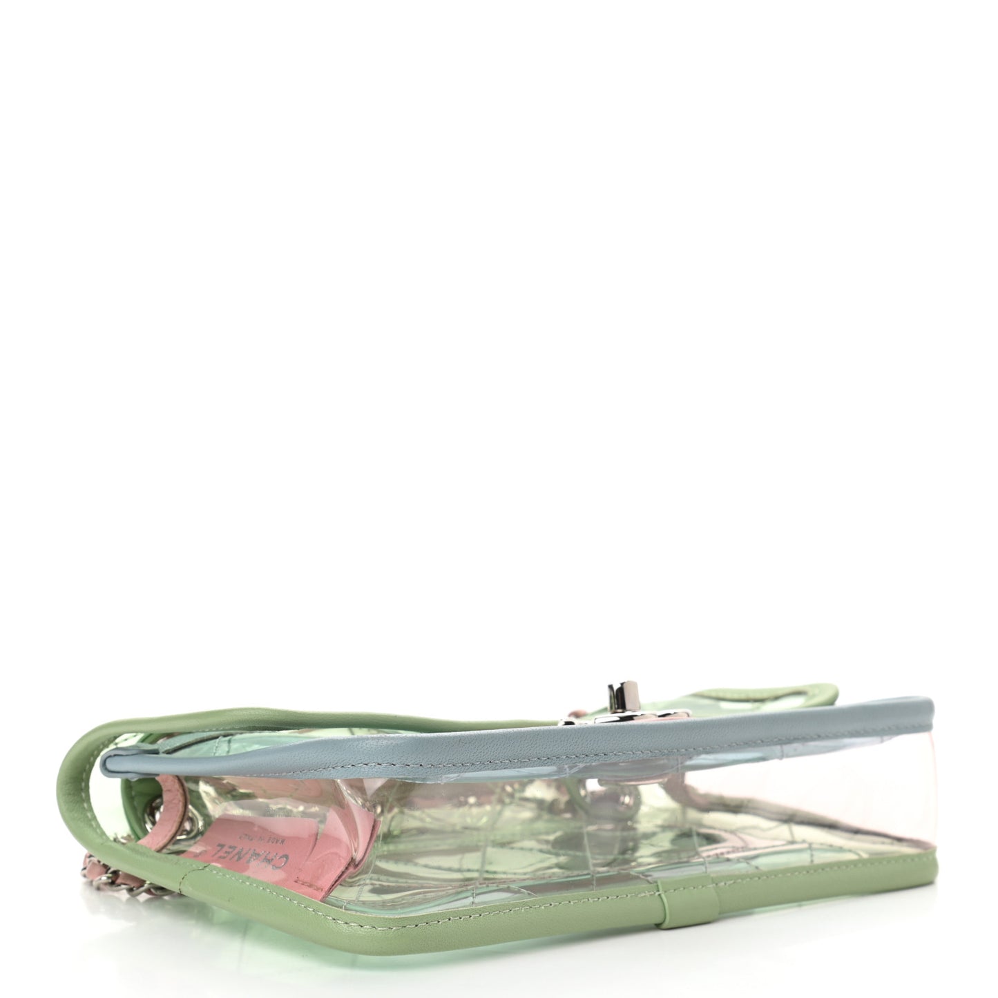Lambskin PVC Quilted Mini Coco Splash Flap Blue Green