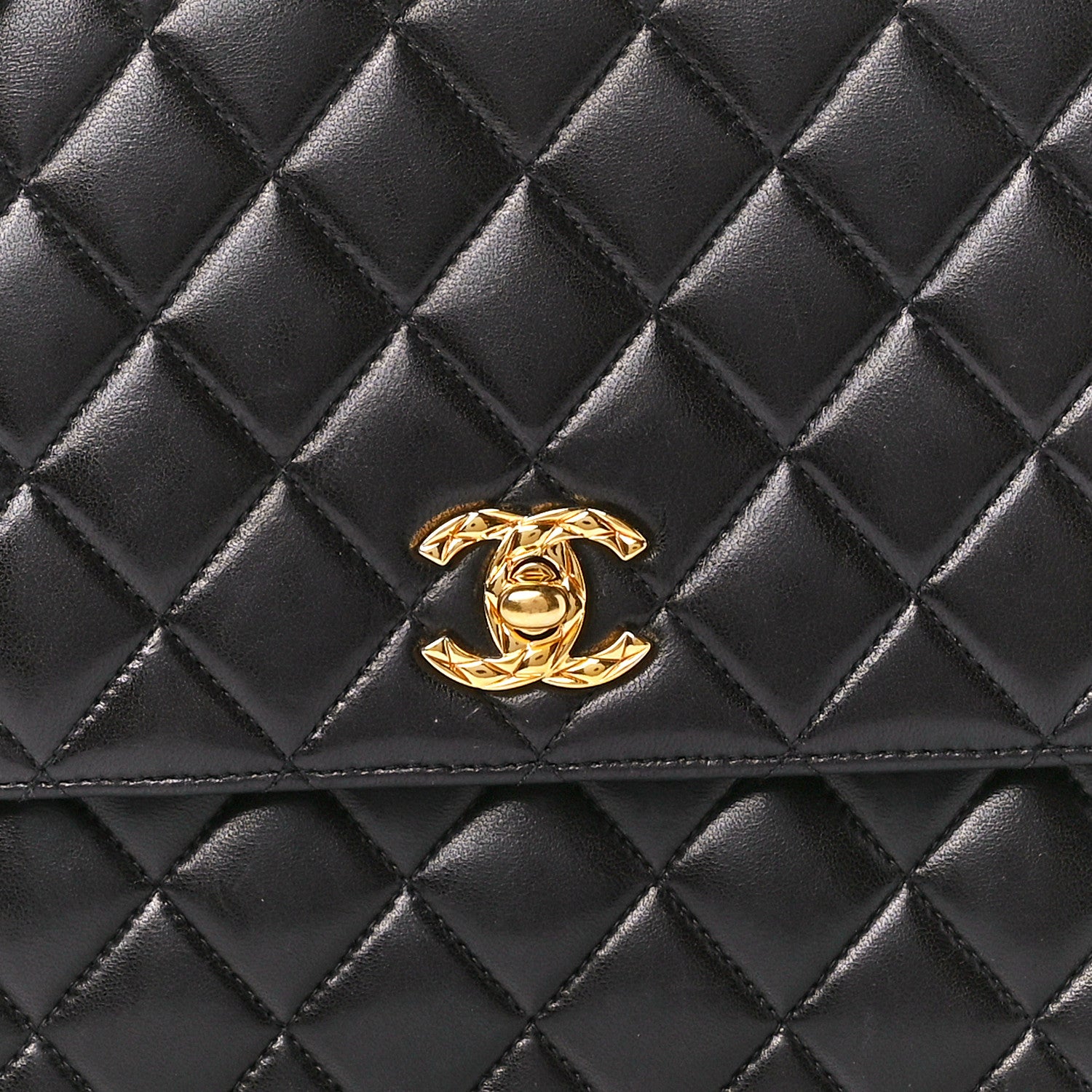 Chanel Lambskin Quilted Single Flap Shoulder Bag Black 9 of 12