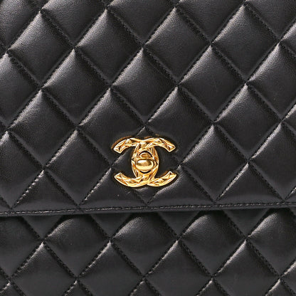 Chanel Lambskin Quilted Single Flap Shoulder Bag Black 9 of 12
