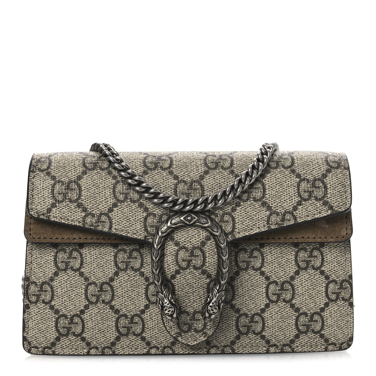 Gucci GG Supreme Monogram Super Mini Dionysus Shoulder Bag Taupe 1 of 12