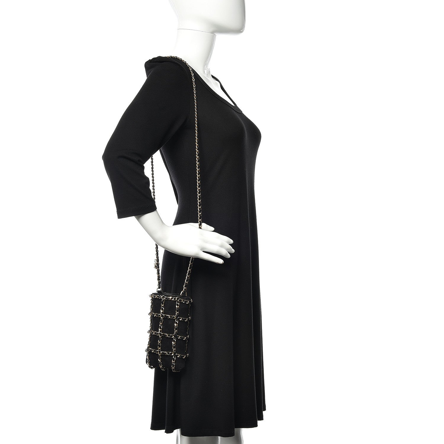 Chanel Lambskin Suede Clutch With Chain Black 2 of 10